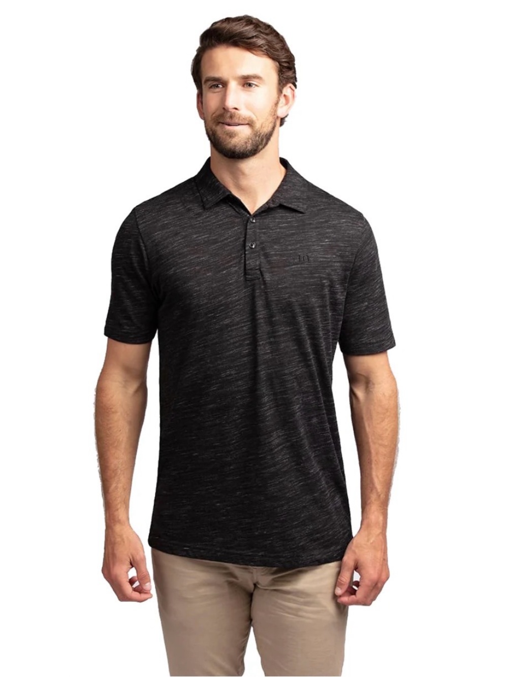 Travis Mathew Men's Black Heather Polo